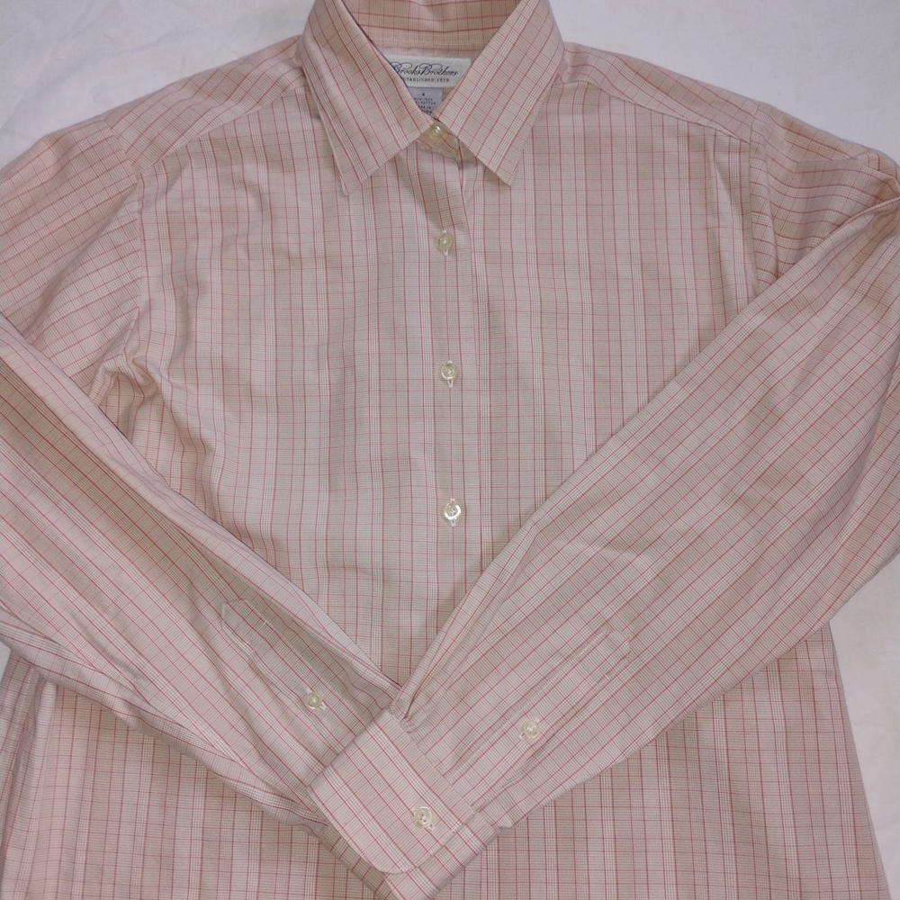 Brooks Brothers Womens Peach Long Sleeve Button Down Shirt Size 6